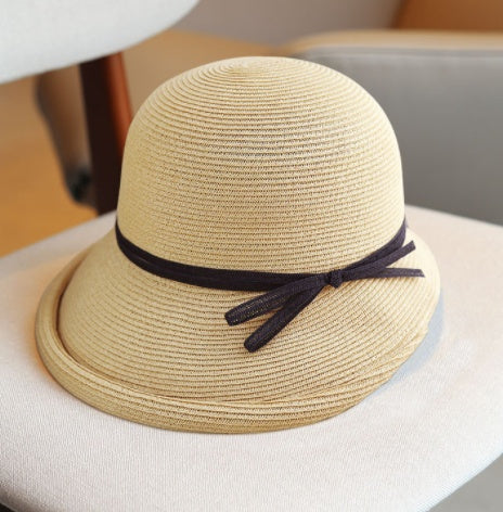 Foldable Visor Hepburn Bucket Hat Straw