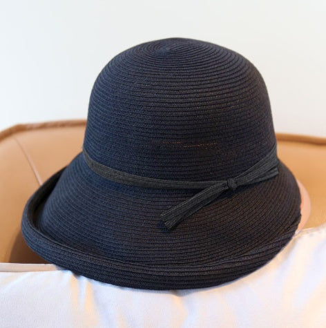 Foldable Visor Hepburn Bucket Hat Straw
