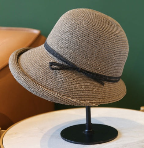 Foldable Visor Hepburn Bucket Hat Straw