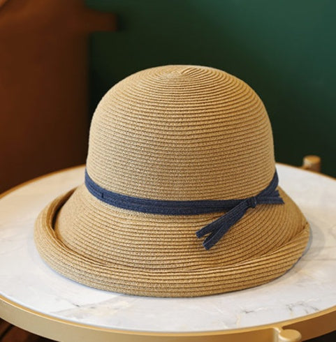 Foldable Visor Hepburn Bucket Hat Straw